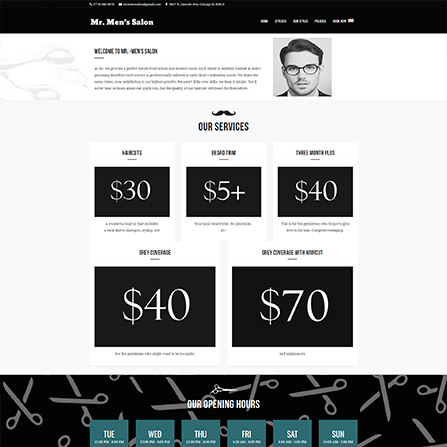 Mr. Men's Salon Website